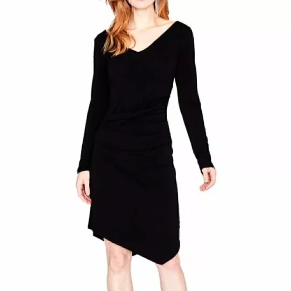 NEW NWT RACHEL RACHEL ROY Asymmetrical V-Neck Party Dress Black LBD Sexy XS